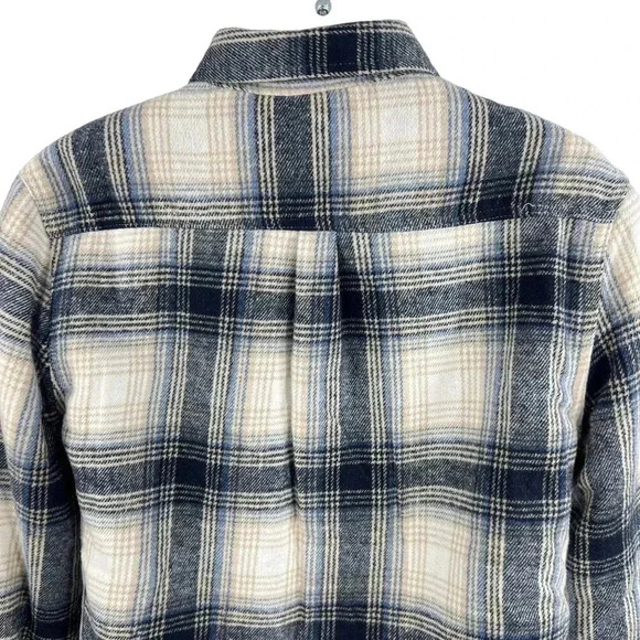 Brooklyn Cloth Mens S Heavy Flannel Sherpa Lined Shacket Windowpane Plaid Jacket - Picture 8 of 16